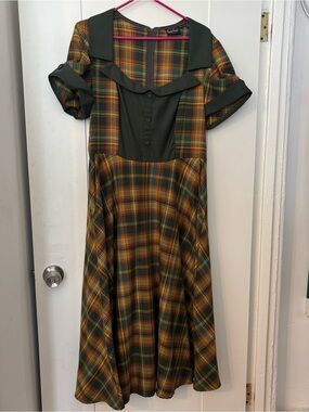 Plaid Green and Yellow Dress from Voodoo Vixen